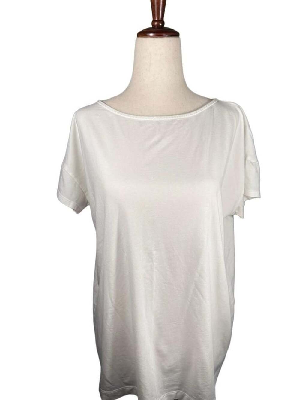 J.Jill Luxe Supima Short-Sleeve Tee White Size M h1396